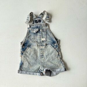 7 For All Mankind Denim Kids Overalls Shorts  2T